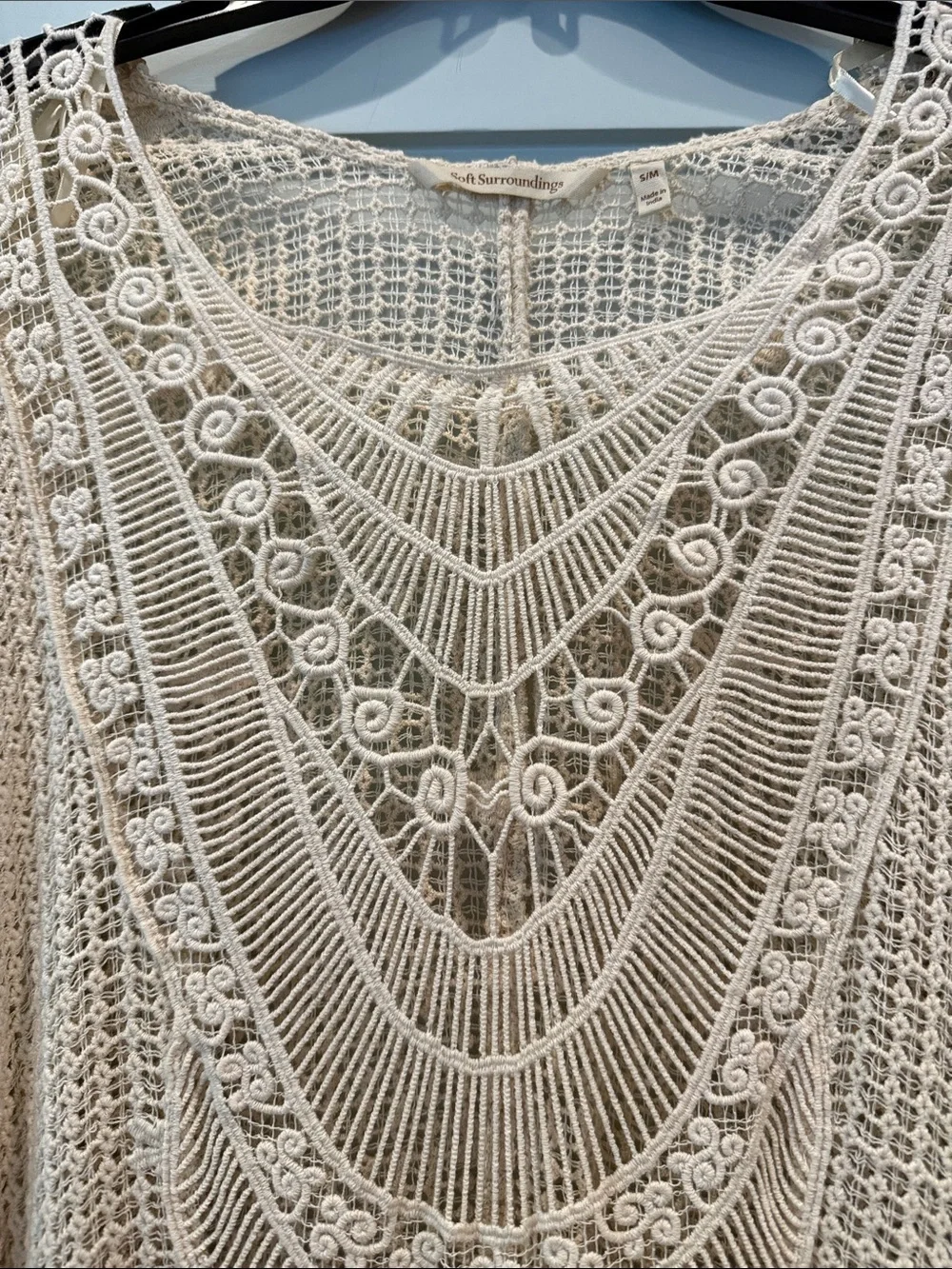 Soft Surroundings Crochet Lace Cover - Cream